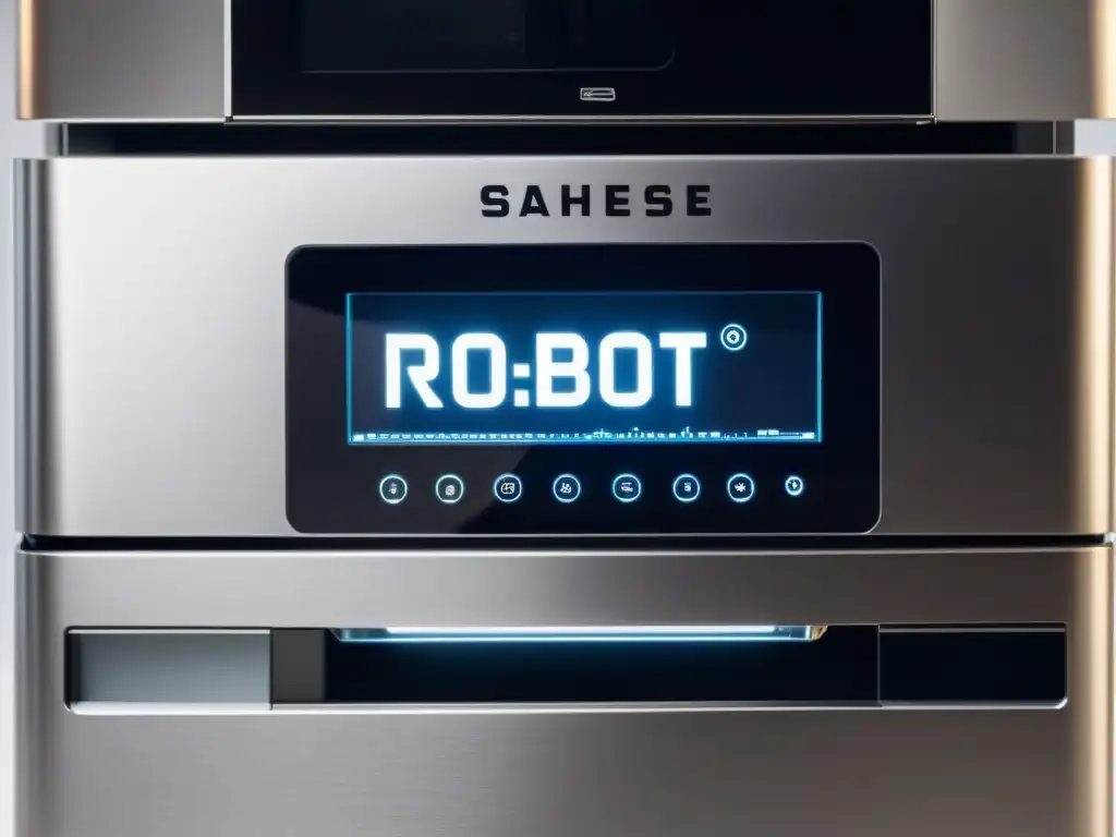 Robot de cocina moderno: mantenimiento y elegancia Un moderno robot de cocina con componentes destacados y elegante diseño