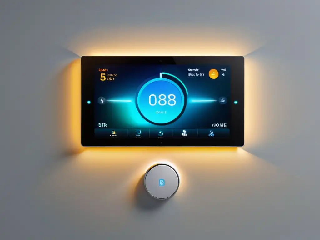 Siri: Control de Casa Inteligente con Pantalla Táctil Panel de control de casa inteligente con voz Siri y HomeKit, integración elegante de dispositivos inteligentes