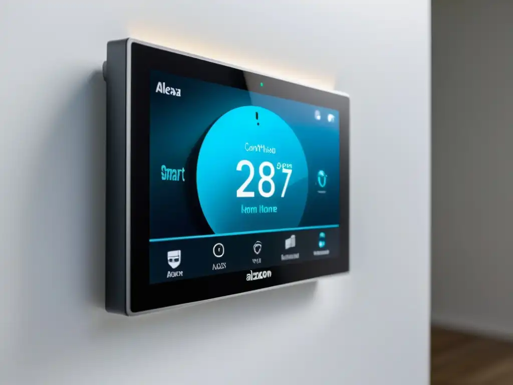 Panel de control inteligente en hogar moderno