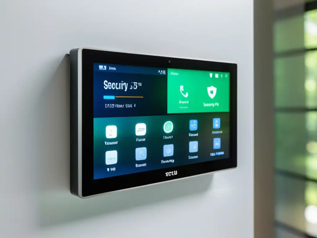 Panel de control de sistema de seguridad para el hogar, con interfaz táctil y gráficos nítidos
