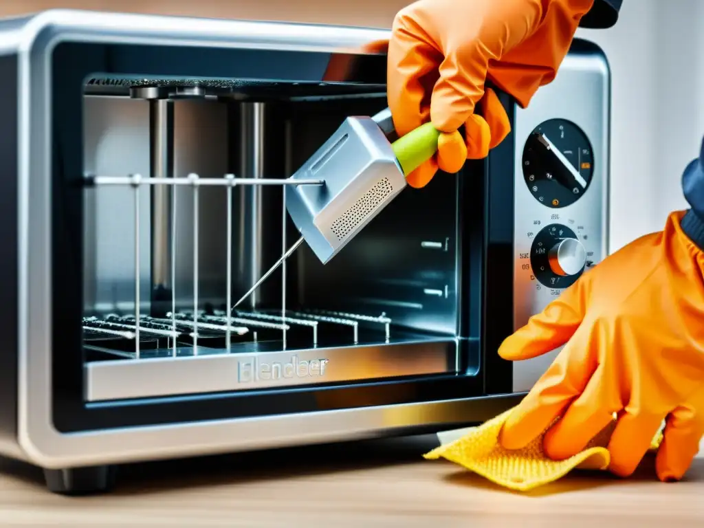 Desmontaje preciso: reciclaje responsable Persona desmontando electrodoméstico con cuidado, mostrando detalle de las partes y fomentando el reciclaje responsable