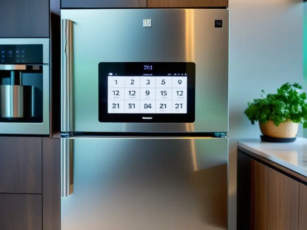 Cocina moderna con electrodomésticos inteligentes Personalización de electrodomésticos inteligentes en cocina moderna y elegante, con tecnología de vanguardia y diseño minimalista