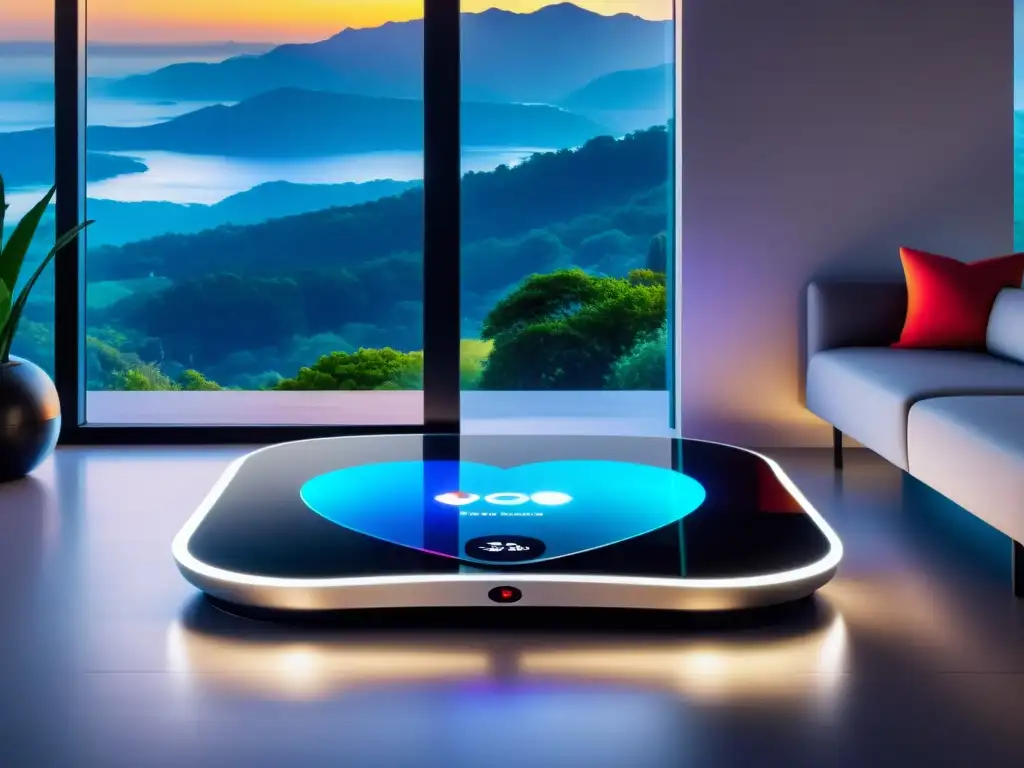 Plataforma vibratoria inteligente con pantalla táctil, programas de ejercicio y paisaje natural relajante