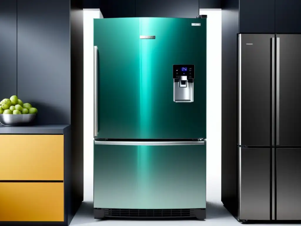 Refrigerador moderno con pantalla táctil en cocina contemporánea, conectado y funcional para hogares modernos