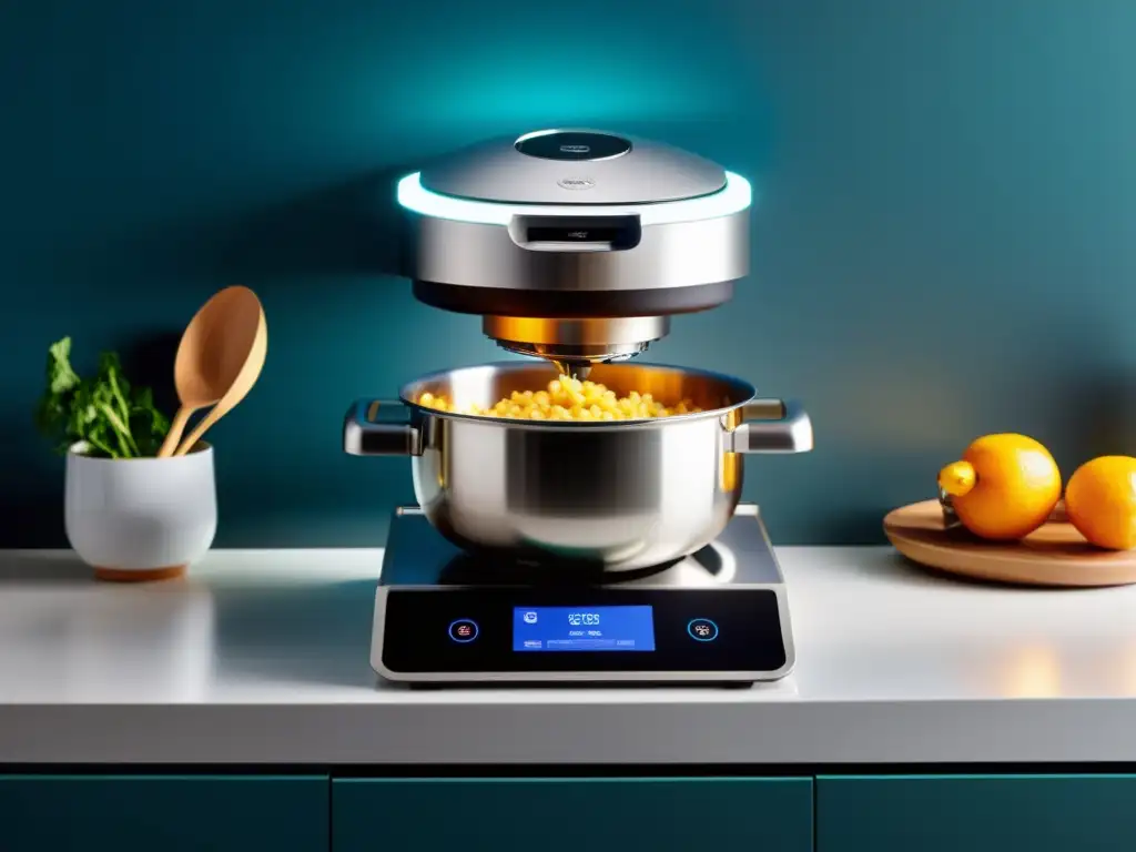 Robot de cocina multifunción en cocina moderna con beneficios robots cocina multifunción
