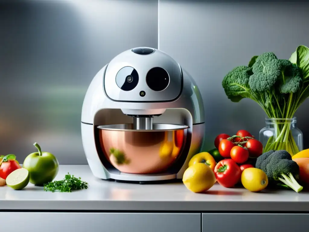 Robot de cocina NOP recetas saludables: Cocina moderna con ingredientes frescos y ambiente profesional