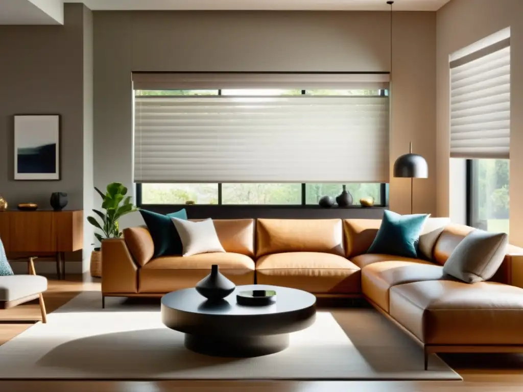 Sala inteligente con dispositivos modernos y minimalistas Sala de estar moderna con sistemas domótica integrados en la decoración, aportando sofisticación y funcionalidad al hogar