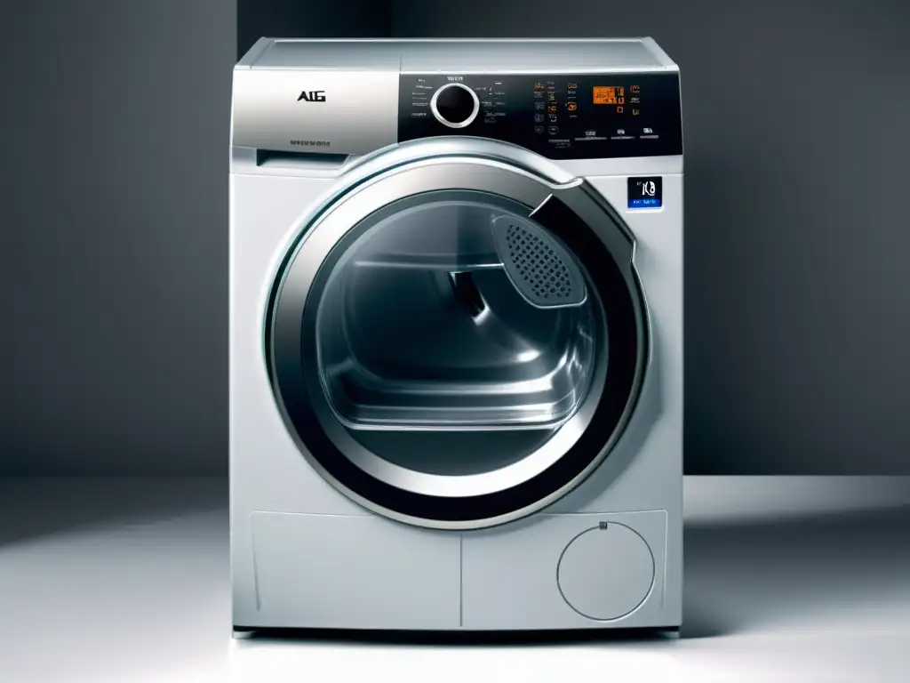 Secadora de ropa AEG T8DBE851: diseño elegante y tecnología avanzada La secadora AEG T8DBE851, moderna y elegante, muestra beneficios tecnología secadora AEG T8DBE851 en un ambiente iluminado y limpio