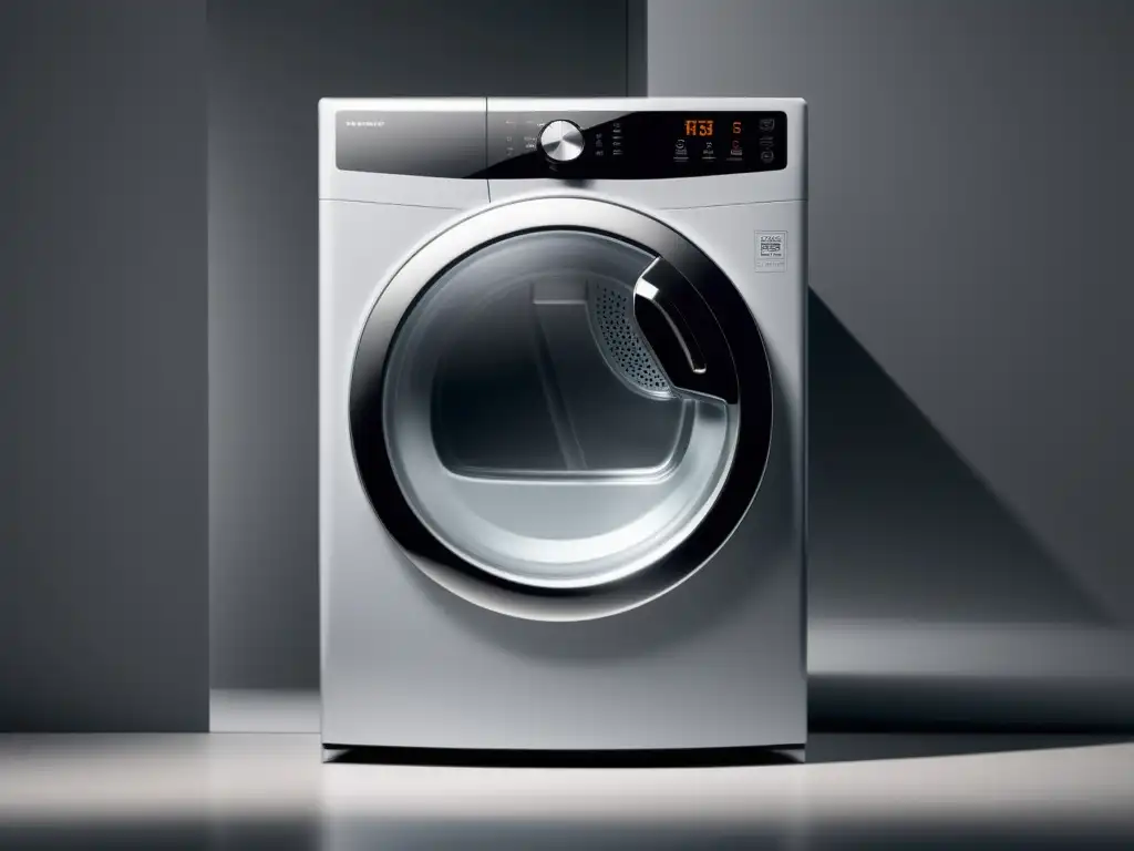 Secadora de ropa moderna y eficiente con puerta transparente Secadora de ropa moderna y eficiente con tecnología avanzada y diseño minimalista