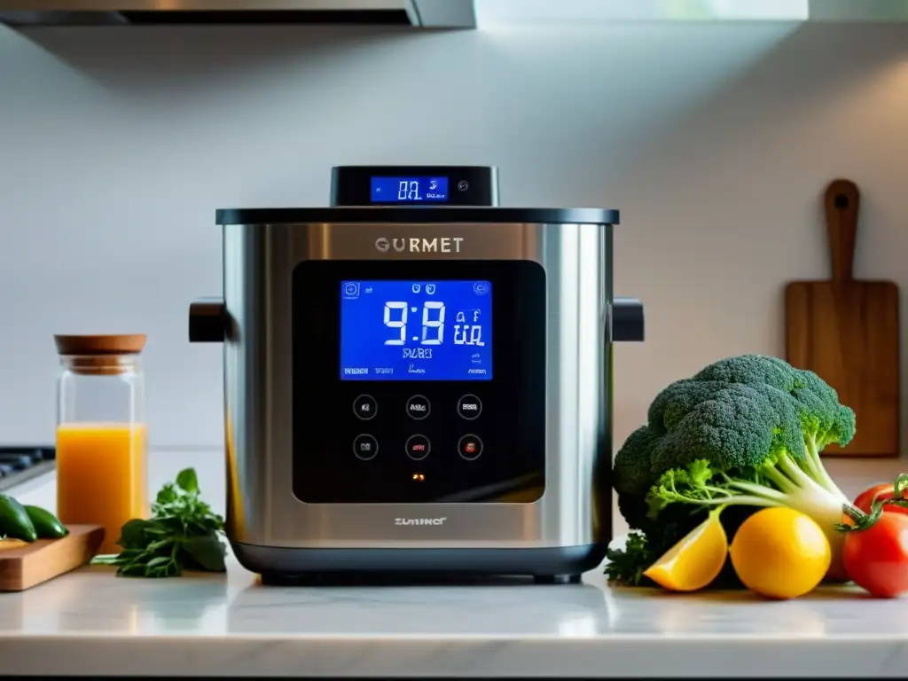 Sous Vide de lujo: cocina gourmet con precisión Sistema de cocción sousvide moderno en una cocina luminosa, listo para cocinar una deliciosa comida gourmet