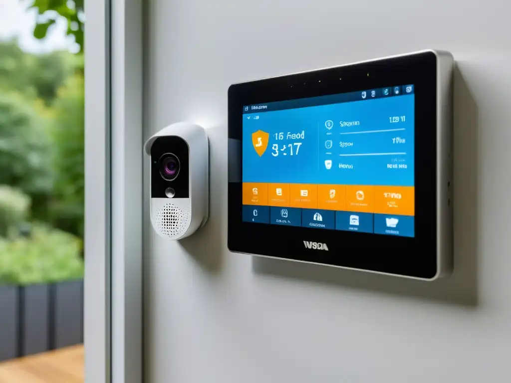 Un sistema de seguridad para el hogar, moderno e inteligente, con pantalla táctil y cámaras de alta definición
