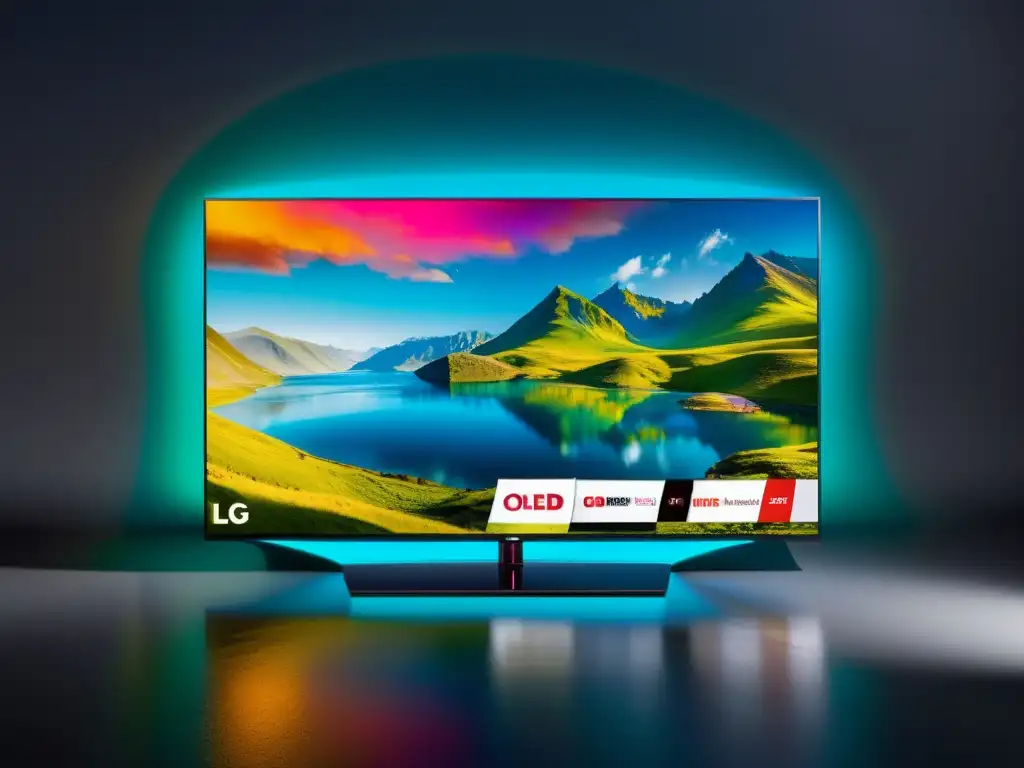 Televisor OLED LG CX análisis: Imagen deslumbrante en 8k de la TV OLED LG CX mostrando colores vibrantes en una habitación oscura