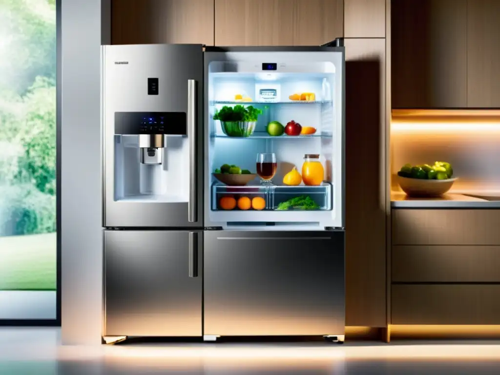 Cocina moderna con electrodomésticos energéticamente eficientes Vista detallada de una cocina moderna con electrodomésticos de tecnología inverter y ahorro energético
